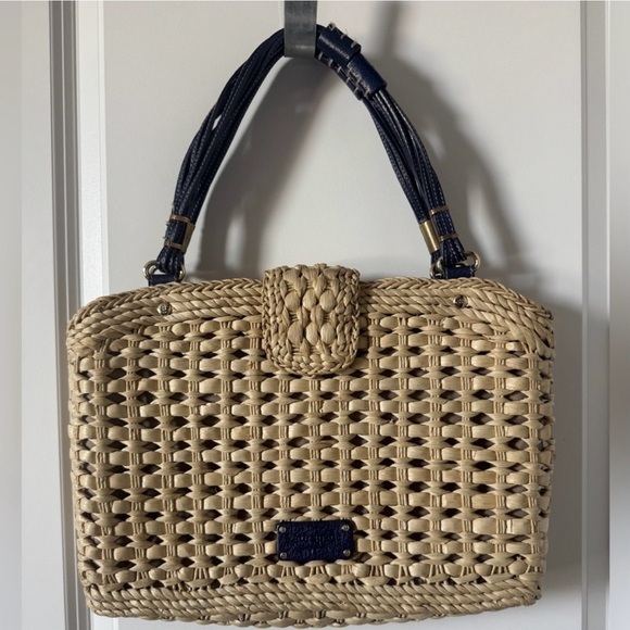 Kate Spade Straw Darlington Jackie Handbag Purse with wallet - Picture 2 of 11